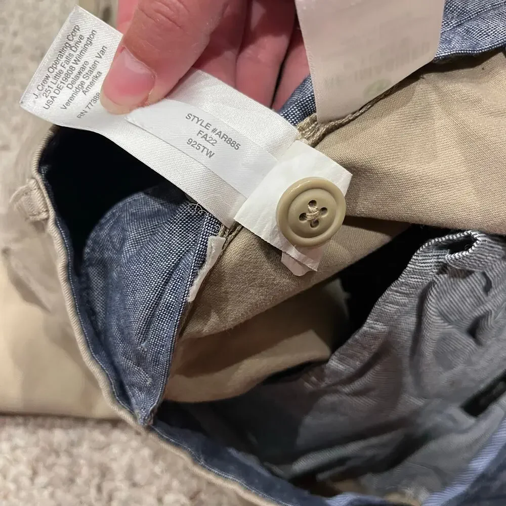 J Crew 484 Slim Flex Chino Pant Mens 32x32 Khaki Preppy Classic Casual Academia